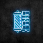 light blue Barber Neon Sign