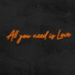 orange All you need is Love - LED Neon Sign