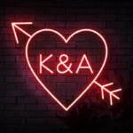 light red Initials-in-Heart-with-Arrow-Neon-Sign