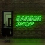 green "BARBERSHOP" Neon Sign For Hairr Salons & BarberShops