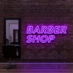 Purple "BARBERSHOP" Neon Sign For Hairr Salons & BarberShops