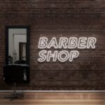 white "BARBERSHOP" Neon Sign For Hairr Salons & BarberShops