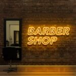 yellow "BARBERSHOP" Neon Sign For Hairr Salons & BarberShops