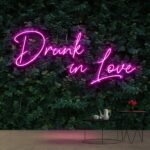 Pink drunk in love neon sign