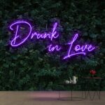 Purple drunk in love neon sign