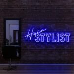 blue "HAIR STYLIST" Neon Sign For Hair Salons & BarberShops