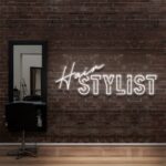 white "HAIR STYLE" Neon Sign For Hair Salons & BarberShops