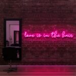 pink "LOVE IS IN THE HAIR" Neon Sign For Hair Salons & BarberShops