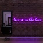 purple "LOVE IS IN THE HAIR" Neon Sign For Hair Salons & BarberShops