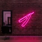 pink "RAZOR BLADE" Neon Sign For Hair Salons & BarberShops