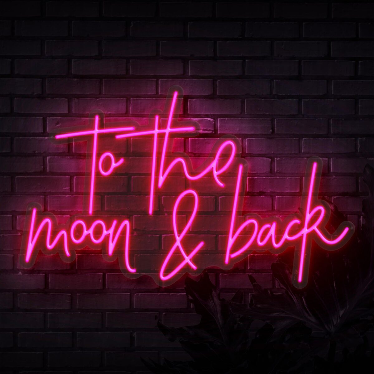 Pink To The Moon & Back Neon Sign