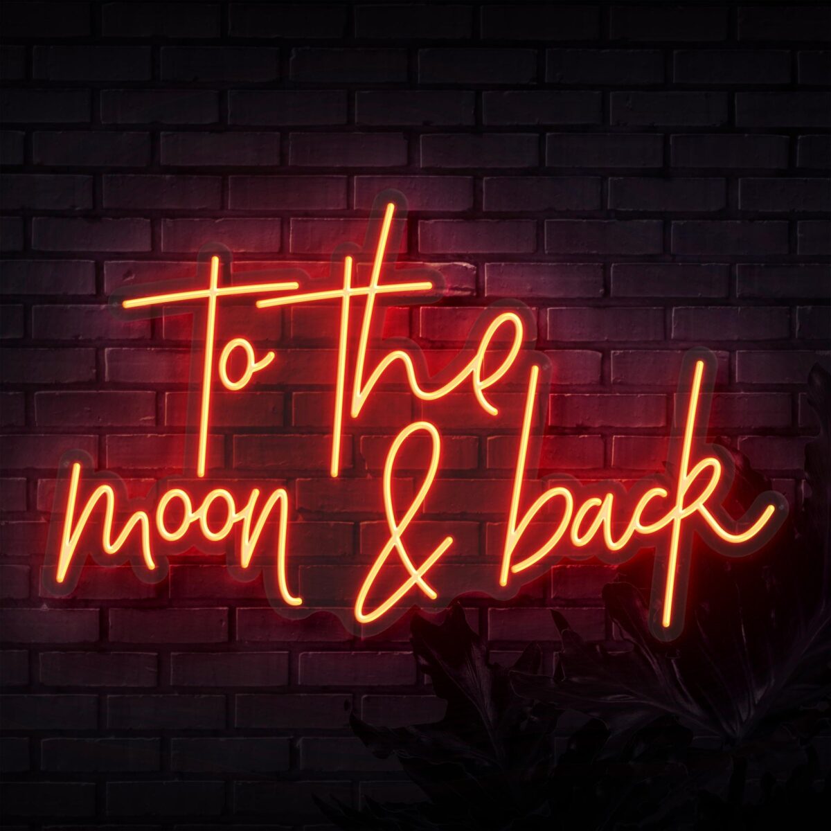 Orange To The Moon & Back Neon Sign