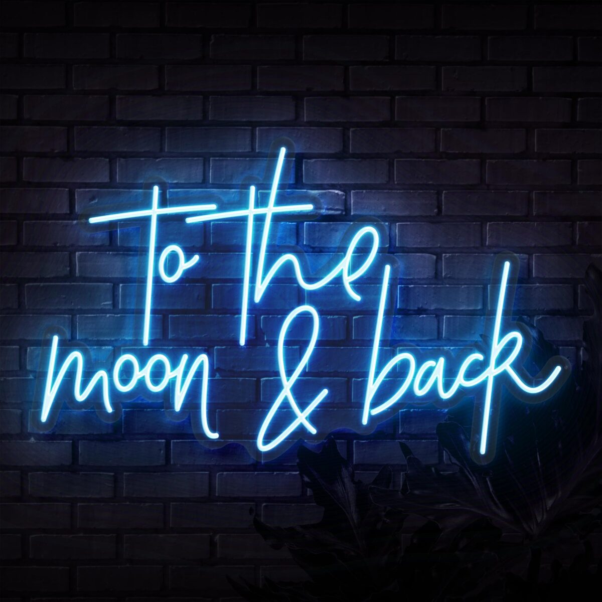 ice Blue To The Moon & Back Neon Sign