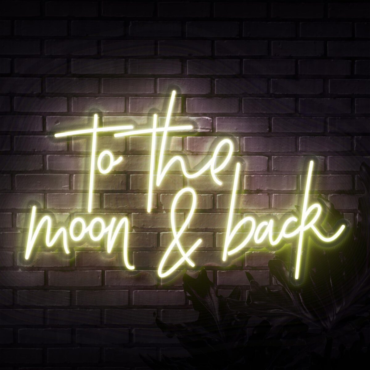 Warm White To The Moon & Back Neon Sign